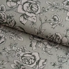 Tkanina dekoracyjna Linenlook Elegant rose bloom army