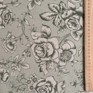 Tkanina dekoracyjna Linenlook Elegant rose bloom army