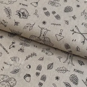 Tkanina dekoracyjna Linenlook Wander woods doodle