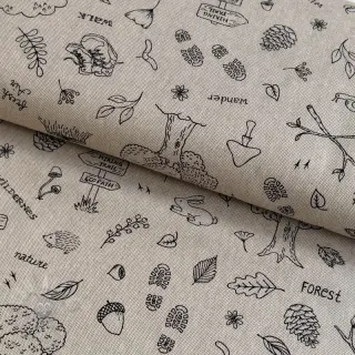 Tkanina dekoracyjna Linenlook Wander woods doodle