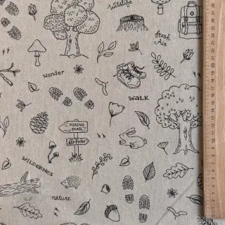 Tkanina dekoracyjna Linenlook Wander woods doodle