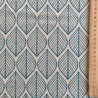 Tkanina dekoracyjna Linenlook Leaf line minimalist denim