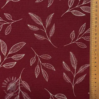 Tkanina dekoracyjna Linenlook Elegant leaf branch wine