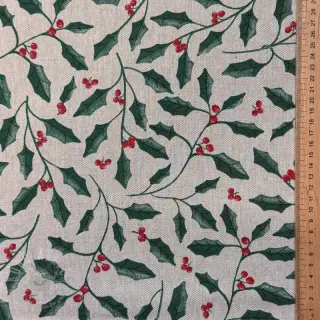 Tkanina dekoracyjna Linenlook Holly branch Xmas