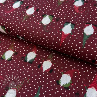 Tkanina dekoracyjna premium Jolly tomte wine
