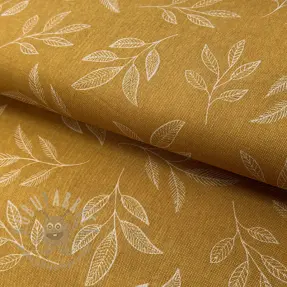 Tkanina dekoracyjna Linenlook Elegant leaf branch yellow