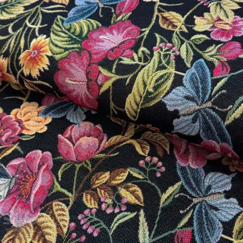 Tkanina dekoracyjna GOBELIN premium Vintage flower garden