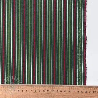Tkanina dekoracyjna premium Line Xmas stripe army