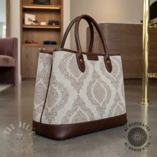 Tkanina dekoracyjna Linenlook Baroque damask charm taupe