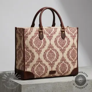 Tkanina dekoracyjna Linenlook Baroque damask charm wine