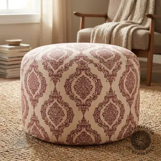 Tkanina dekoracyjna Linenlook Baroque damask charm wine