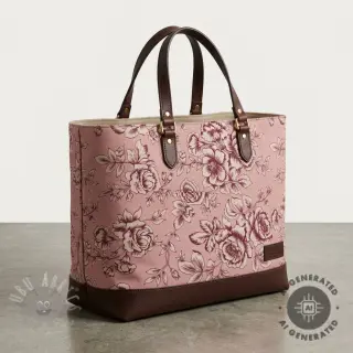 Tkanina dekoracyjna Linenlook Elegant rose bloom wine