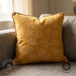 Tkanina dekoracyjna Linenlook Elegant leaf branch yellow