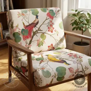 Tkanina dekoracyjna Linenlook Orchid paradise bird digital print