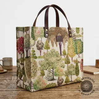 Tkanina dekoracyjna Linenlook Wandering tree wood digital print