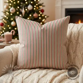 Tkanina dekoracyjna Linenlook Little Xmas stripe