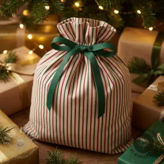 Tkanina dekoracyjna Linenlook Little Xmas stripe
