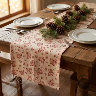 Tkanina dekoracyjna Linenlook Winter berry bloom