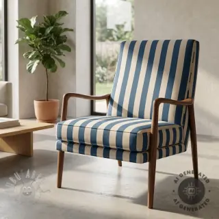Tkanina dekoracyjna Linenlook Joyful basic stripe denim