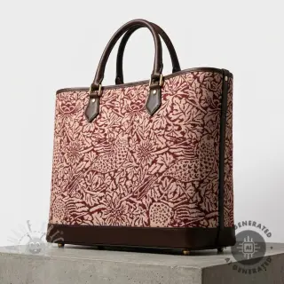 Tkanina dekoracyjna GOBELIN premium Anemone art craft wine