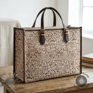 Tkanina dekoracyjna GOBELIN premium Anemone art craft brown
