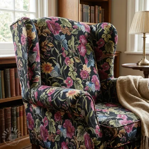 Tkanina dekoracyjna GOBELIN premium Vintage flower garden