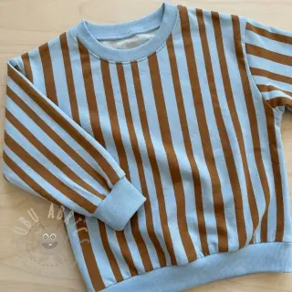 Dresówka Stripes by JENNIFER BOURON blue brown ORGANIC