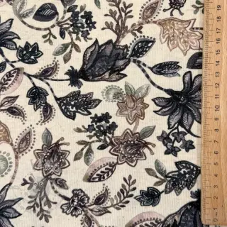 Jersey bawełniano-lniana Flowers navy digital print