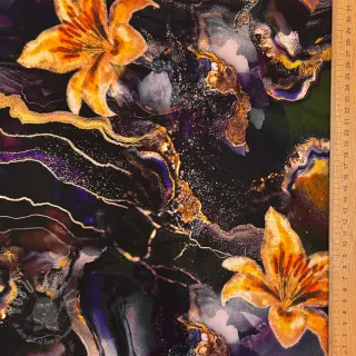 Tkaniny wieczorowe i damskie PUNTA DI ROMA Flowers black digital print