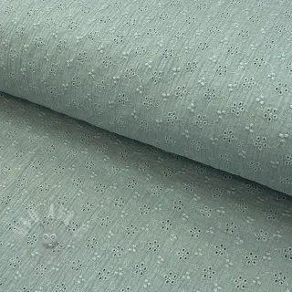 Muślin double gauze Embroidery 2 green