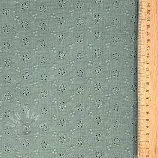 Muślin double gauze Embroidery 2 green