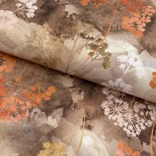 Tkanina dekoracyjna Flowers toffee digital print