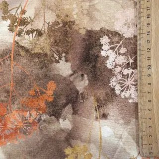 Tkanina dekoracyjna Flowers toffee digital print