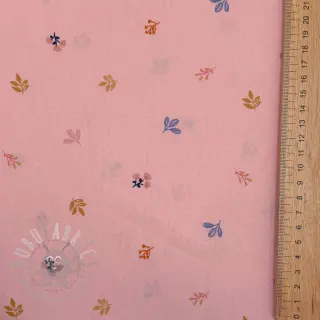 Bawełniana tkanina Giraffe with flowers FIELD rose ORGANIC