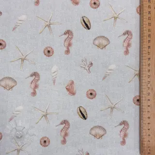 Tkanina dekoracyjna Shells linen ecru digital print