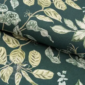 Tkanina dekoracyjna Plants dark green digital print