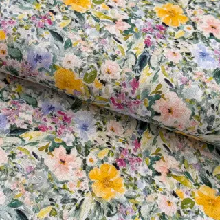Tkanina wiskozowa z lnem CREPE Flowers Simi digital print