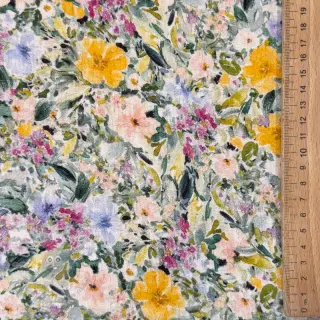 Tkanina wiskozowa z lnem CREPE Flowers Simi digital print