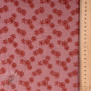 Muślin double gauze EMBROIDERY Tossed flowers blush