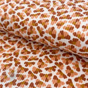 Sztruks WASHED Flower white