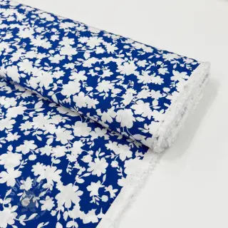 Wiskoza STRETCH Flowers cobalt