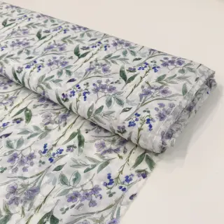 Wiskoza DOBBY Flowers white digital print