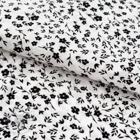 Tkaniny wieczorowe i damskie MAGNOLIA STRETCH Flowers white