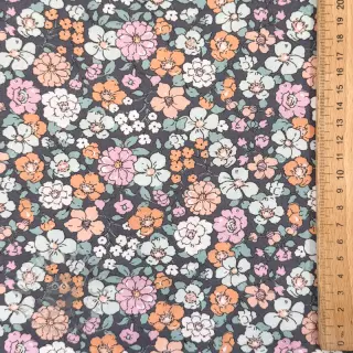 Bawełniana tkanina Flowers navy ORGANIC