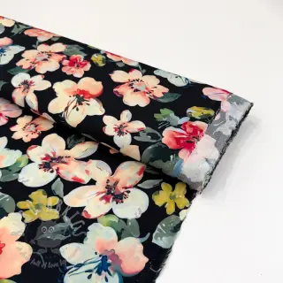Wiskoza RADIANCE Manuela black digital print