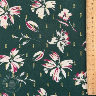 Wiskoza LUREX Flowers dark emerald