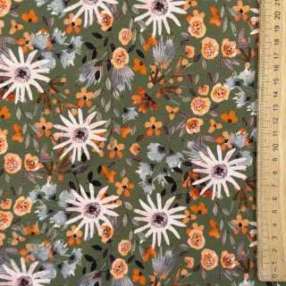 Dresówka drapana Flowers forest green digital print