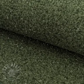 Tkanina płaszczowa BOUCLE LUREX dark green