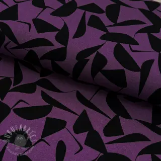 Wiskoza POPLIN STRETCH Abstract purple