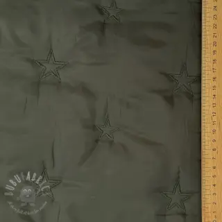 Pikowana tkanina Stars army green